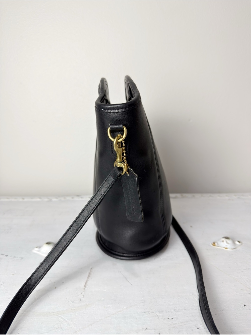 Vintage Coach Mini Shopper Bag Black Leather 9993 USA - Picture 4 of 10